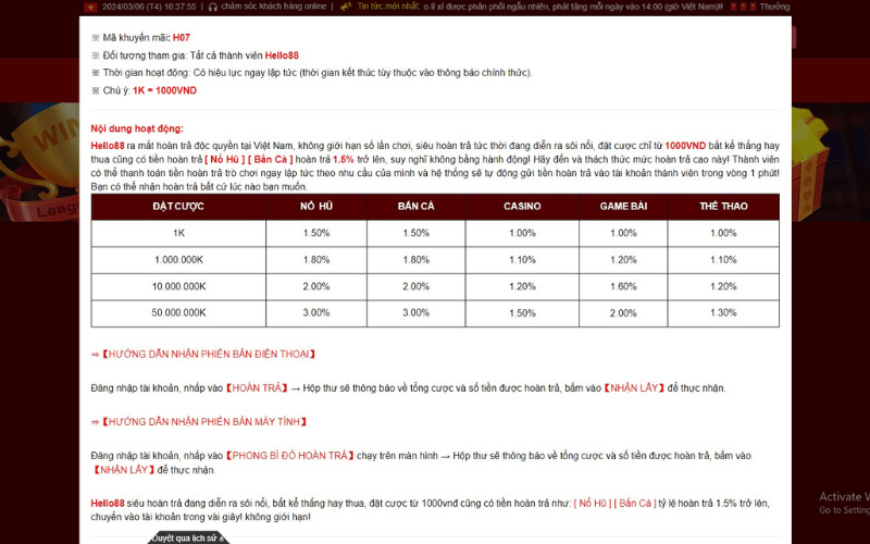 Khuyến mãi 2Hello88